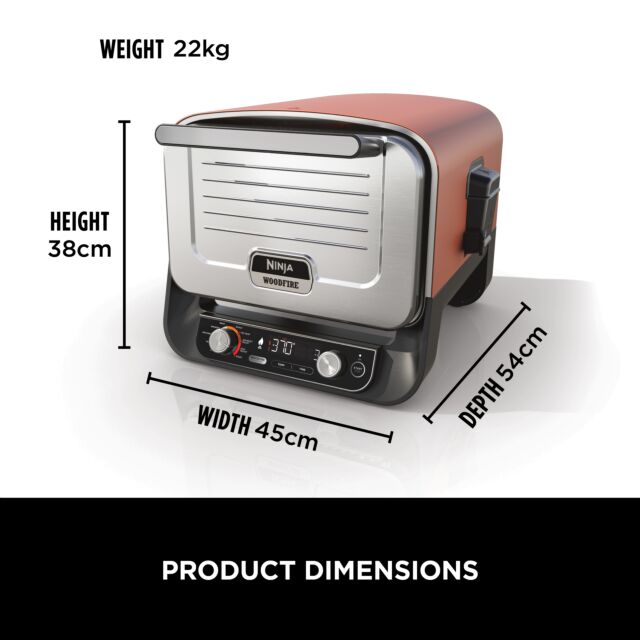 Ninja OO101UKCOVKIT Ninja Woodfire Outdoor Oven with Grill Cover & Woodfire Pellets - Terracotta/Steel