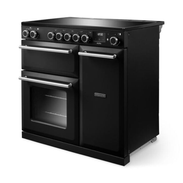 Rangemaster AURA90DFP/19276 Aura 90cm Dual Fuel Black - Onyx trim