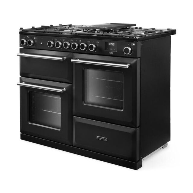Rangemaster AURA90DFP/19276 Aura 90cm Dual Fuel Black - Onyx trim