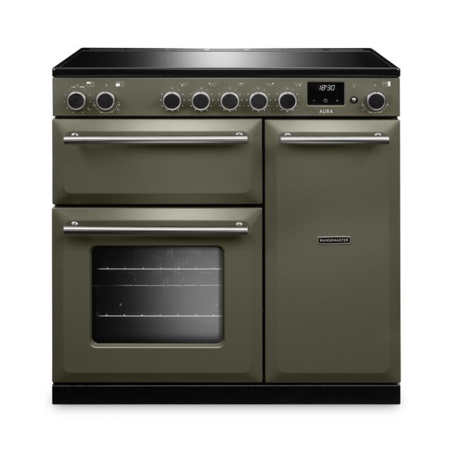 Rangemaster AURA90EIP/19337 Aura 90cm Induction Riverbed - Brushed Nickel trim