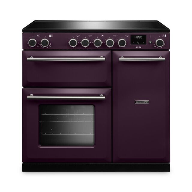 Rangemaster AURA90EIP/19338 Aura 90cm Induction Plum - Brushed Nickel trim