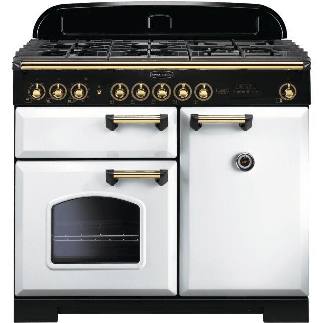 Rangemaster CDL100DFFWH/B 113860 CLASSIC DL 100 DF WHITE BRASS