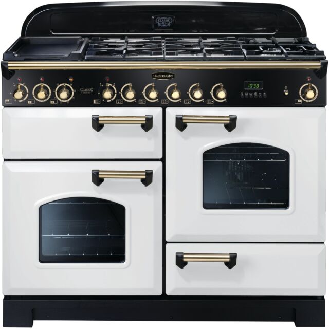 Rangemaster CDL110DFFWH/B 112940 CLASSIC DL 110 DF WHITE BRASS