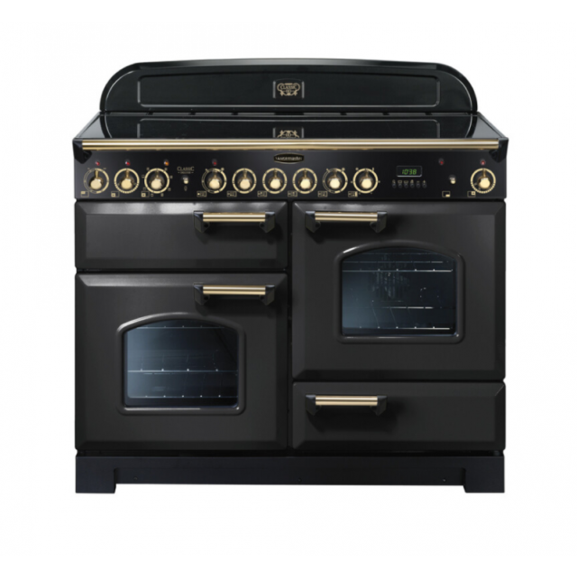 Rangemaster CDL110ECCB/B 129660 CLASSIC DL 110 CER. CHAR. BLACK/BRASS GB/IE