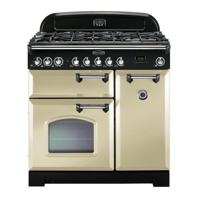 Rangemaster CDL90DFFCR/C Classic Deluxe 90Cm Dual Fuel Cream And Chrome