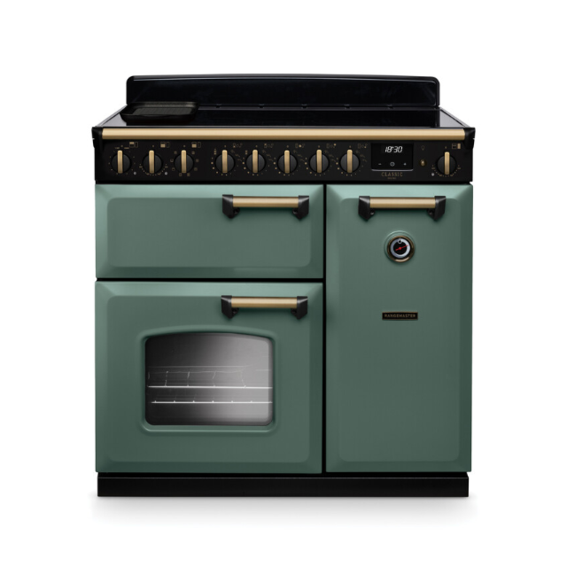 Rangemaster CLDL90EIPMGR/AB1 Classic Deluxe 90 Induction In Mineral Green