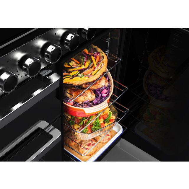Rangemaster EDDL100DFGBLK/CM1 100Cm Edge Deluxe Dual Fuel Range Cooker - Black 
