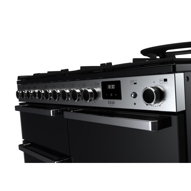 Rangemaster EDDLO110DFGBLK/CM1 110Cm Edge Deluxe Dual Fuelrange Cooker - Black 