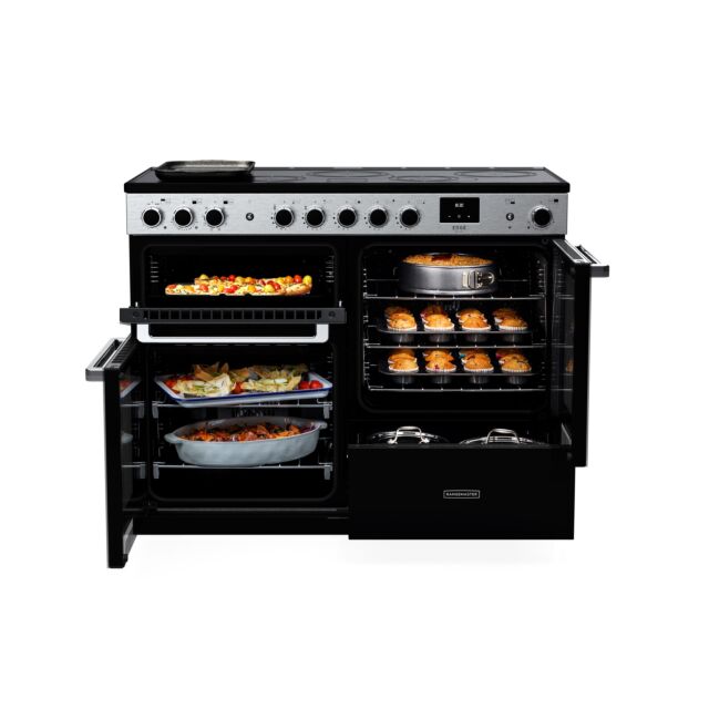 Rangemaster EDDLO110DFGBLK/CM1 110Cm Edge Deluxe Dual Fuelrange Cooker - Black 
