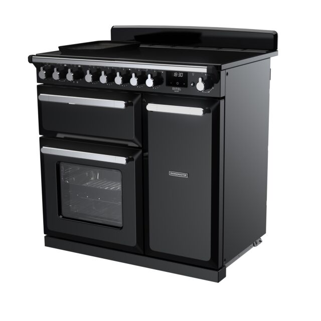 Rangemaster ESDL90EIPGBL/CM1 90Cm Estel Deluxe inductionRange Cooker Gloss Black