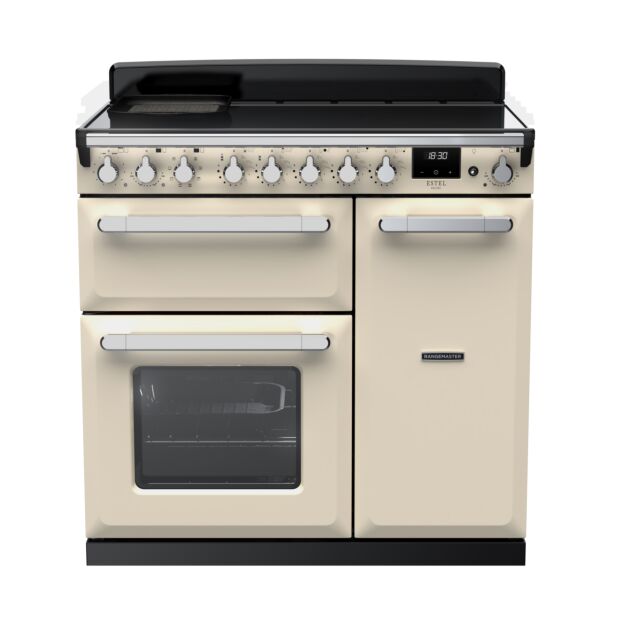 Rangemaster ESDL90EIPPCR/CM1 90Cm Estel Deluxe Induction Range Cooker Pale Cream