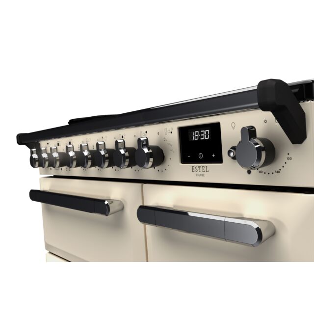 Rangemaster ESDL90EIPPCR/CM1 90Cm Estel Deluxe Induction Range Cooker Pale Cream