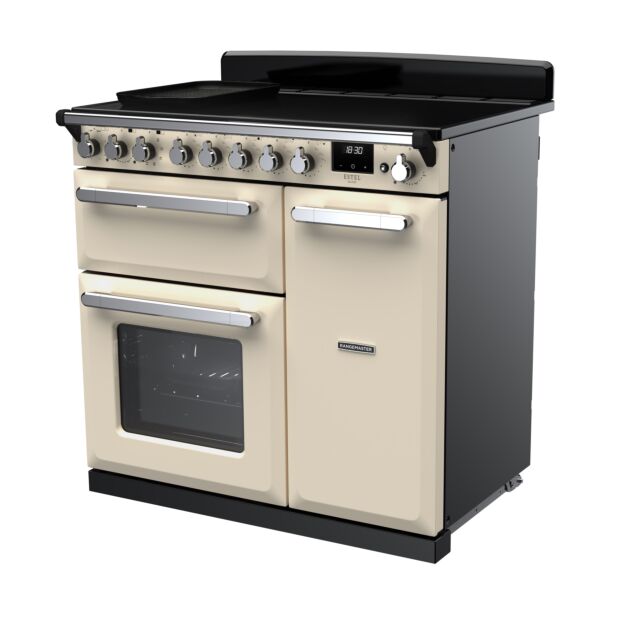 Rangemaster ESDL90EIPPCR/CM1 90Cm Estel Deluxe Induction Range Cooker Pale Cream
