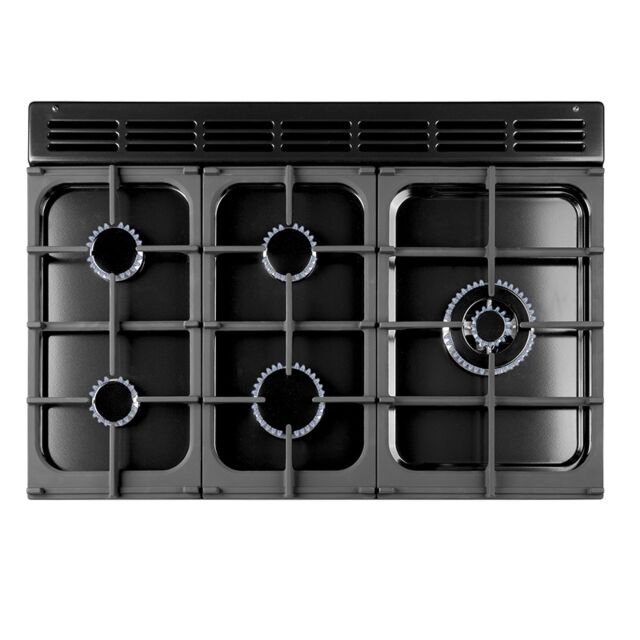 Rangemaster KCH100DFFBL/C Kitchener 100 Dual Fuel Black And Chrome 98790