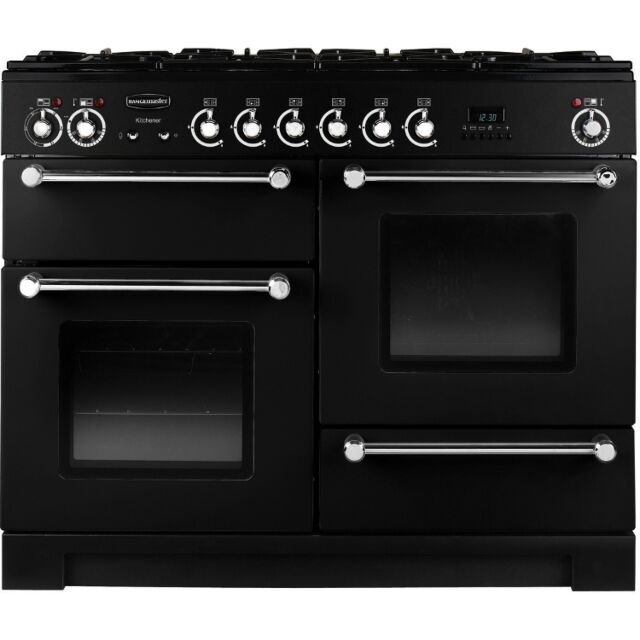 Rangemaster KCH110DFFBL/C 110 Cm Kitchener Df Black Chrome