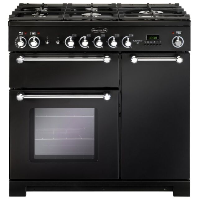 Rangemaster KCH90DFFBL/C Kitchener 90 D/F Black Chrome Trim 81420