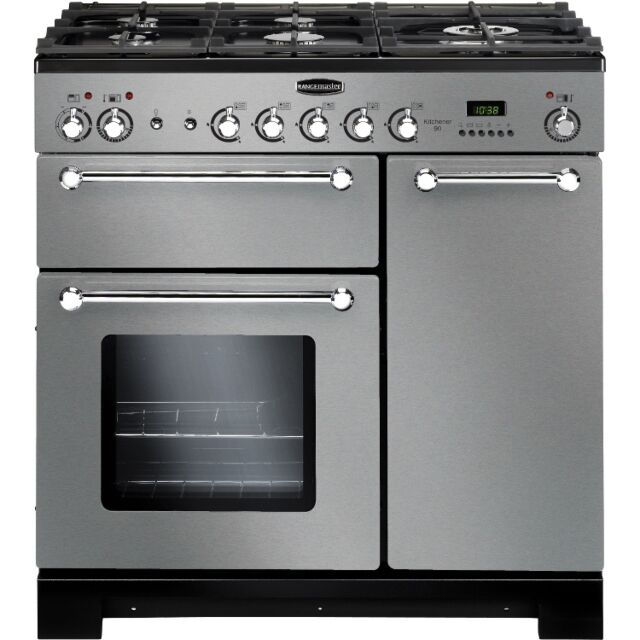 Rangemaster KCH90DFFSS/C 98760 KITCHENER 90 DF ST/STEEL CHROME