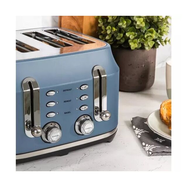 Rangemaster RMCL4S201SB 4 Slice Toaster - Stone Blue