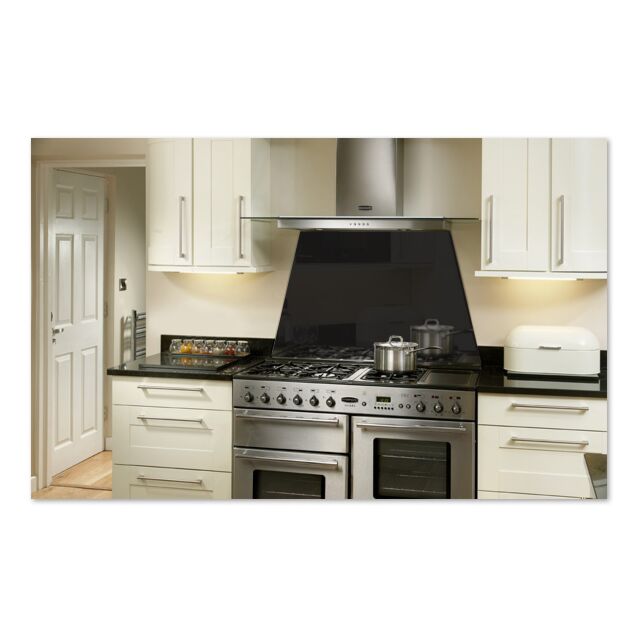 Rangemaster TOLSP110MG/ 74730 Toledo 110 Metallic Black Glass Splashback