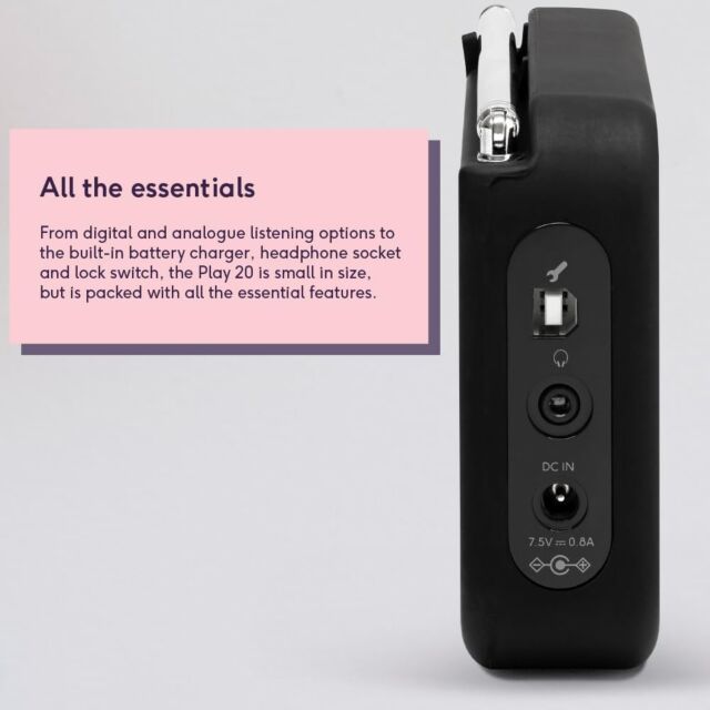 Roberts Radio PLAY 20BK DAB / DAB+ / FM RDS digital radio/ TFT colour display/ Bluetooth and with ru