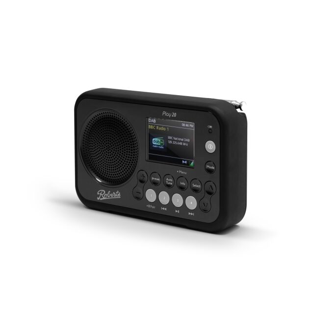 Roberts Radio PLAY 20BK DAB / DAB+ / FM RDS digital radio/ TFT colour display/ Bluetooth and with ru