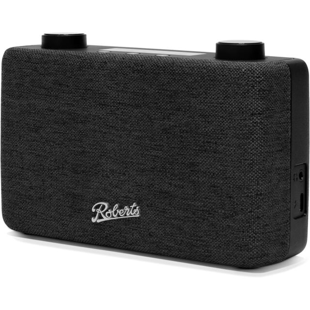 Roberts Radio PLAYFMBK Fm/Mw/Lw Compact And Portable, Easy To Operate FM Radio In Black