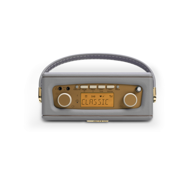 Roberts Radio REV-UNOBTDG Revival Uno' DAB/DAB+/FM radio with 2 alarms and line out in Dove Grey Blu