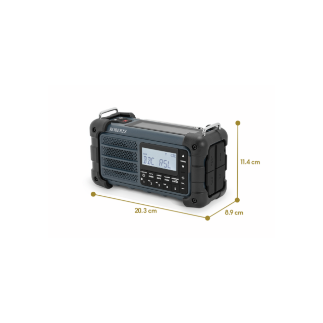 Roberts Radio SOLARDAB 99 Dab+/Fm Multi-Powered Radio With Bluetooth, Usb/Rechargeable Battery/Hand