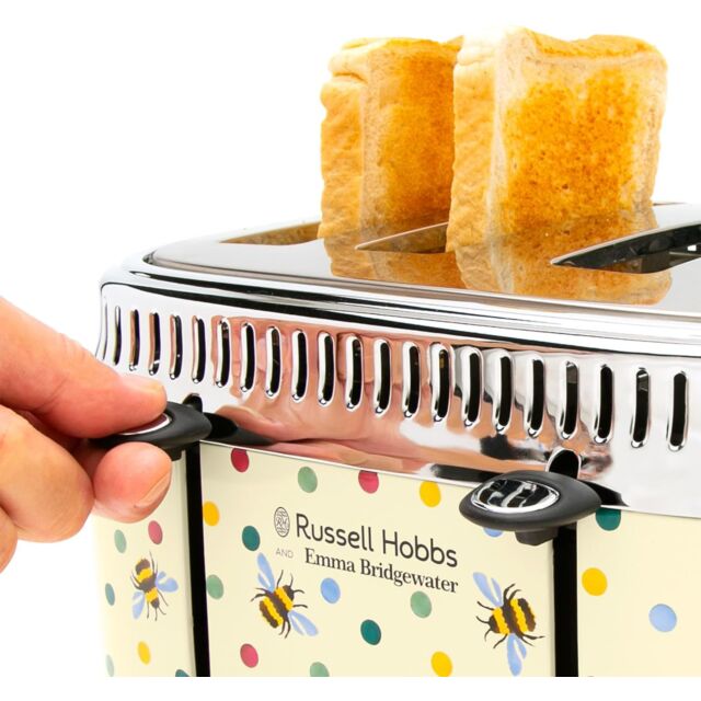Russell Hobbs 27250 Bumblebee Polkadot 4 Slice Toaster 