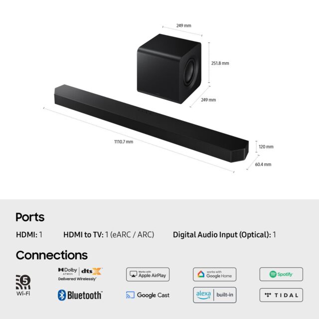 Samsung HW-Q800F/XU 5.1.2ch Q-Series Soundbar with Subwoofer - Black