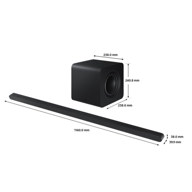 Samsung HW-S800D/XU 3.1.2ch Ultra slim Q-Symphony Soundbar with Slimline Wireless Subwoofer - Titan