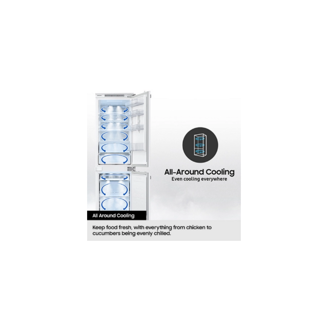 Samsung RB34C632ESA/EU 59.5cm 65 / 35 Split Fridge Freezer - Silver / White