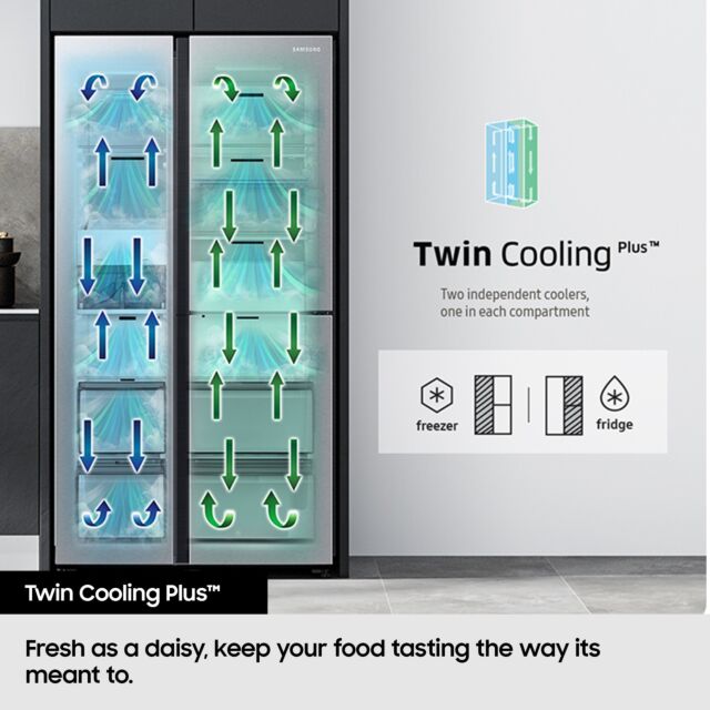 Samsung RS68A884CSL/EU 91.2cm No Frost American Style Fridge Freezer with SpaceMax Technology - Alum