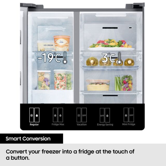 Samsung RS68A884CSL/EU 91.2cm No Frost American Style Fridge Freezer with SpaceMax Technology - Alum