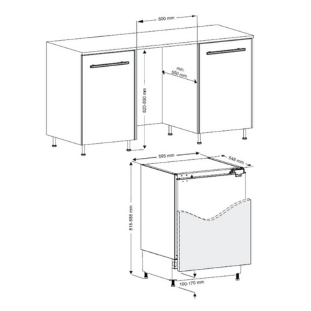 Sensis RFUCBI01Z54EW 59.5cm Integrated Static Undercounter Freezer - White
