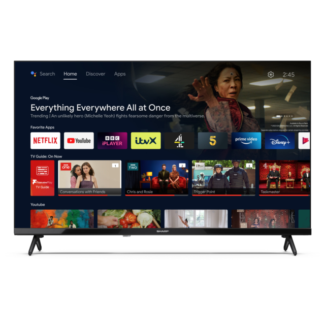 Sharp 1T-C32FH2KL2AB 32inch HD Ready LED Android Smart TV Chromecast