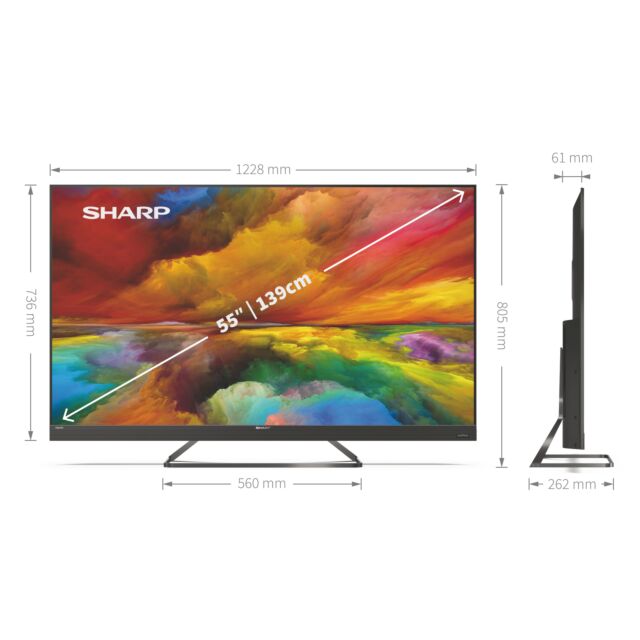 Sharp 4T-C55EQ3KM2AG 55inch4K Ultra HD Smart TV with Quantum Dot
