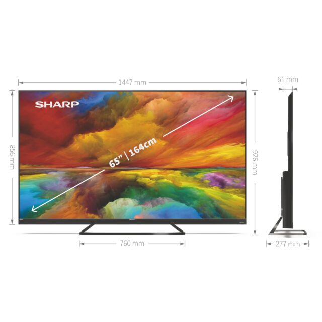Sharp 4T-C65EQ3KM2AG 65inch 4K Ultra HD Smart TV with Quantum Dot