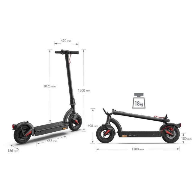 Sharp EM-KS2AEU-B E-Scooter with built in display and app control - Black