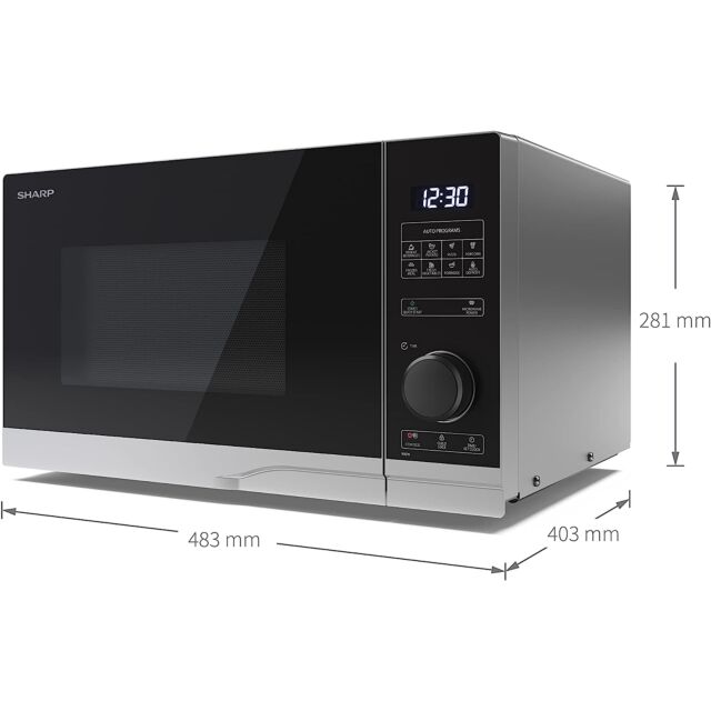 Sharp YC-PG254AU-S 25 Litres Grill Microwave Oven - Silver/Black