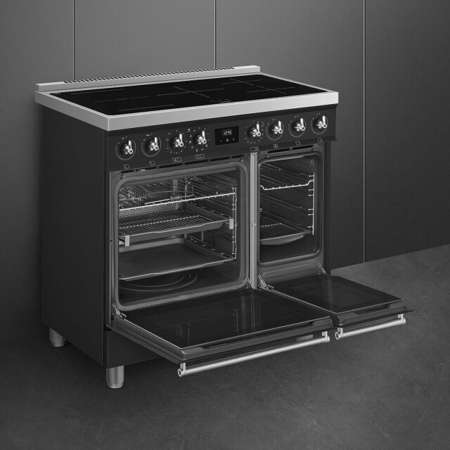 Smeg C92IPMB2 85.3Cm Electric Rangecooker With Double Oven And Induction Hob - Matte Black
