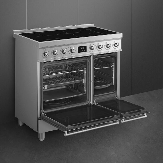 Smeg C92IPX2 85.3cm Electric Rangecooker with Double Oven and Induction Hob - Stainless steel
