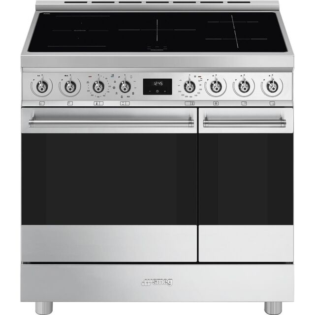 Smeg C92IPX2 85.3cm Electric Rangecooker with Double Oven and Induction Hob - Stainless steel