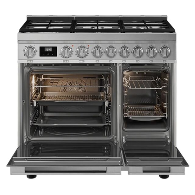 Smeg CPF92GMX 90cm Portofino Dual Fuel Range Cooker Stainless Stainless Steel
