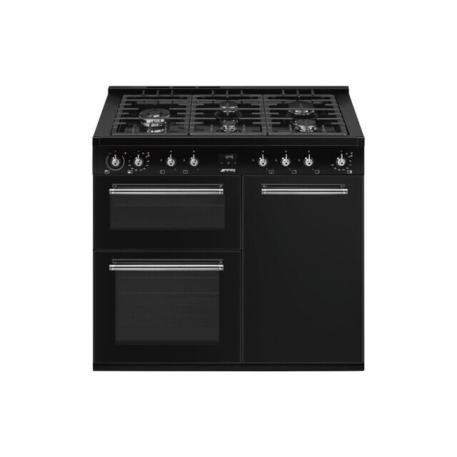 Smeg CX103GMBL 100cm Concert Dual Fuel Range Cooker Black