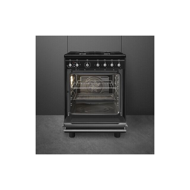 Smeg CX61GMBL 60cm Concert Dual Fuel Cooker Black