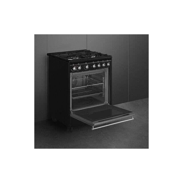 Smeg CX61GMBL 60cm Concert Dual Fuel Cooker Black