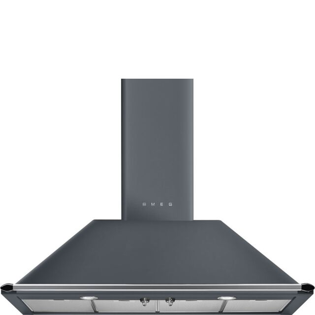 Smeg KT110GRE 110Cm Victoria Chimney Hood Slate Grey