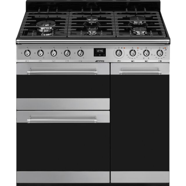 Smeg SY93-1 90cm Symphony Dual Fuel Range Cook Eclipse Glass