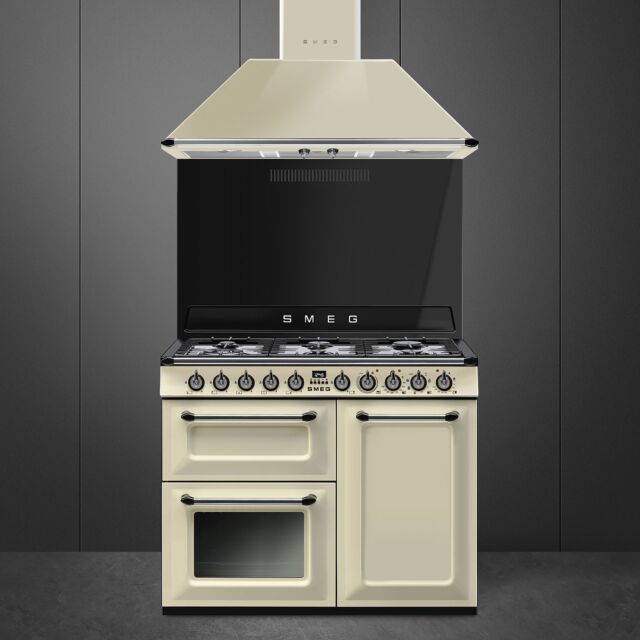 Smeg TR103P 100cm Victoria Dual Fuel Range Cooker Cream